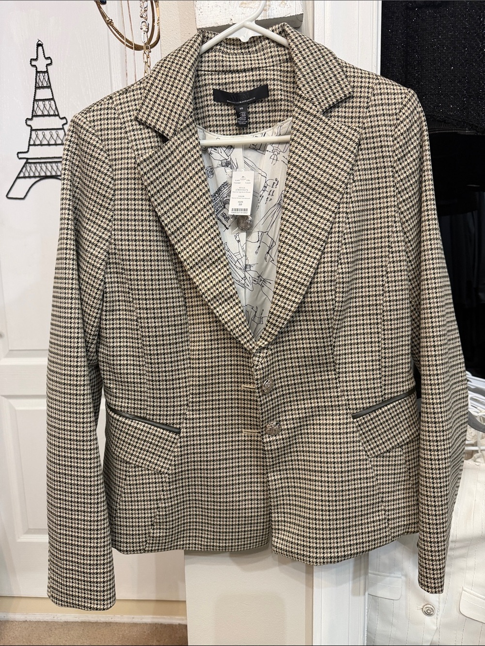 Witchery Houndstooth Blazer in Black and Cream
